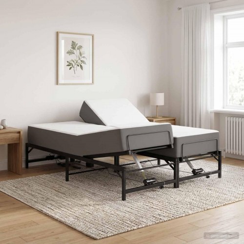 Elektrisk justerbar sengetramme 140 x 200 cm i sort stål