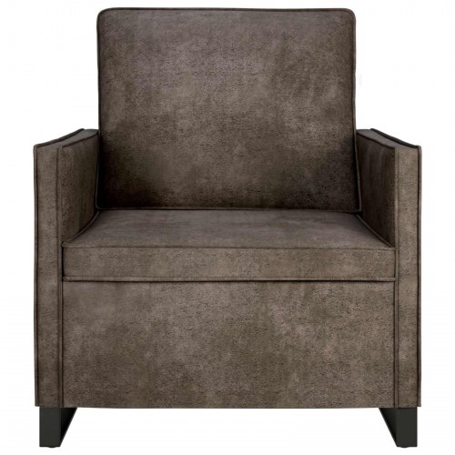 Enkelsofa i mørkegrå faux suedestof 70 x 81 x 82 cm