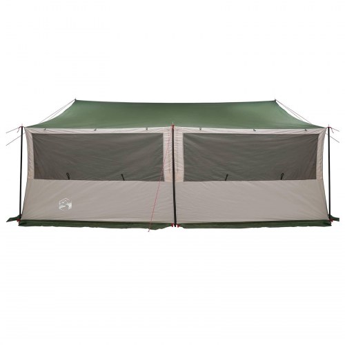 Familietelt med tag grøn 600 x 400 x 268 cm i polyester og stål