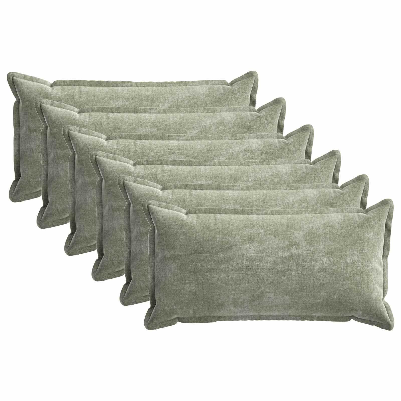 Pudebetræk HOUTEN 6 stk grøn 40 x 80 cm i chenille stof