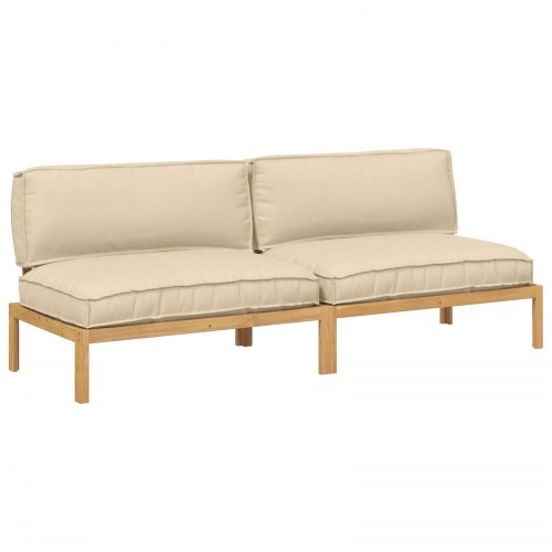 Sofa sæt med puder i beige 240 x 92 x 69 cm i massivt akacietræ