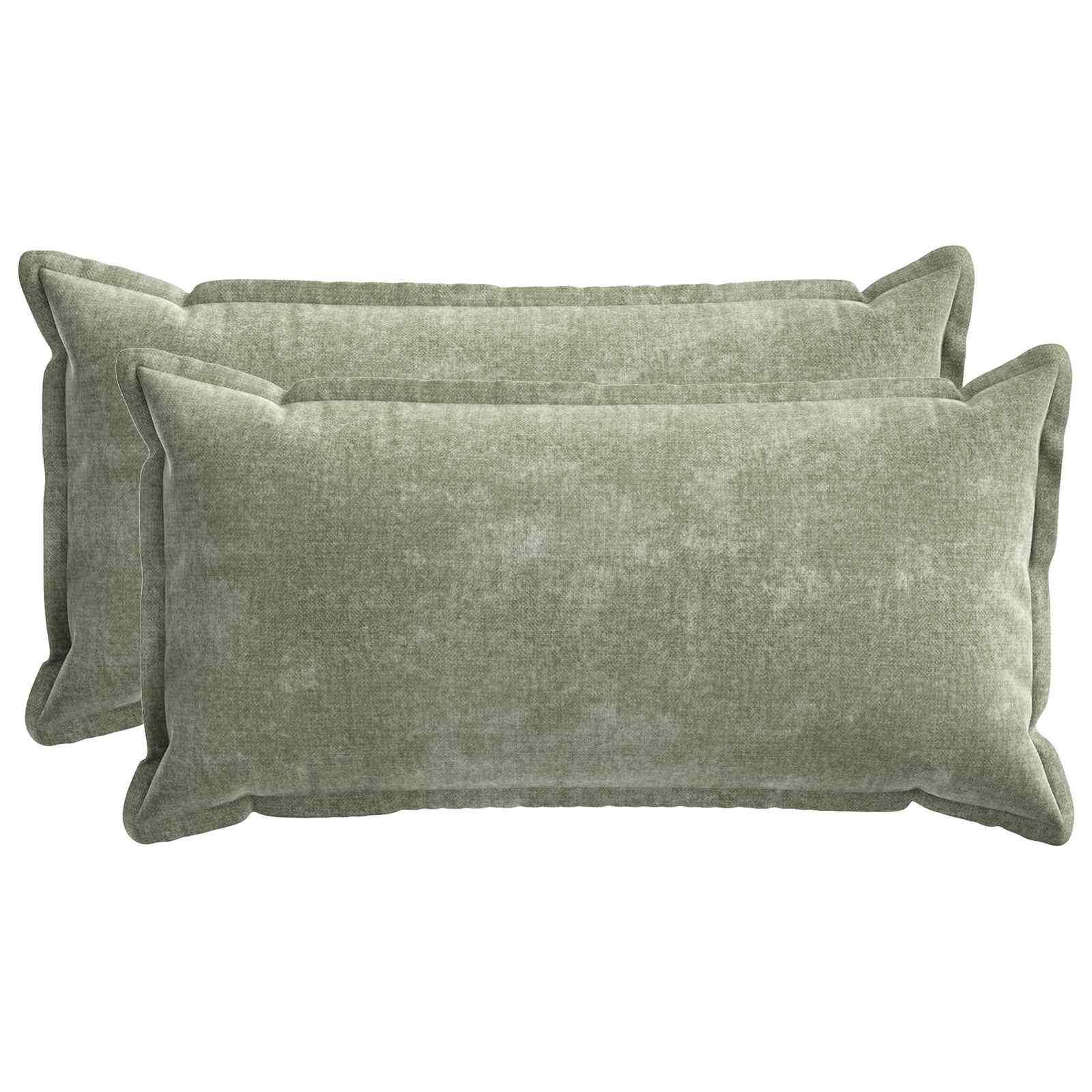 Pudebetræk 2 stk HOUTEN grøn 40 x 80 cm i chenille stof