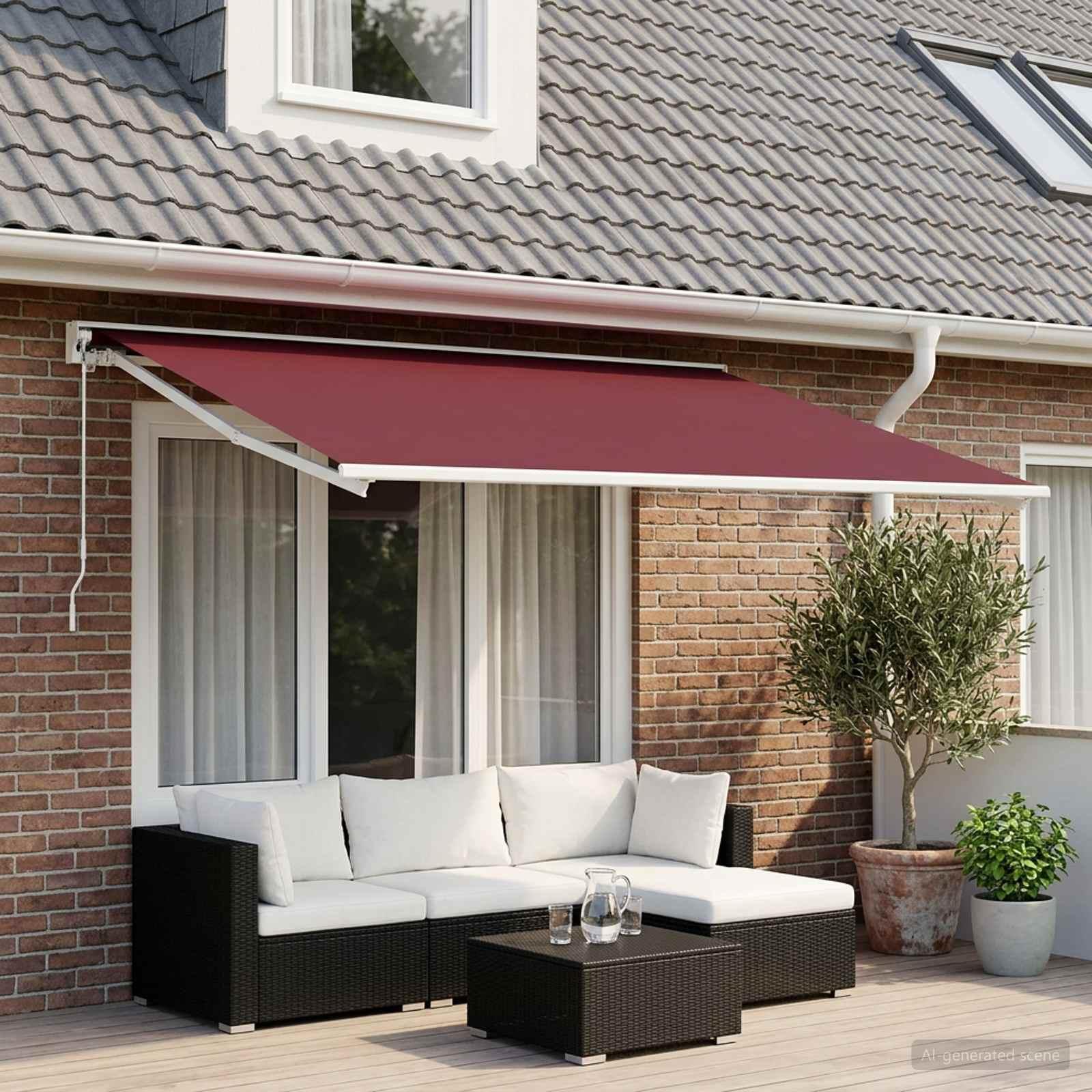 Reservedug til markise bordeaux rød 400 x 200 cm polyester billede