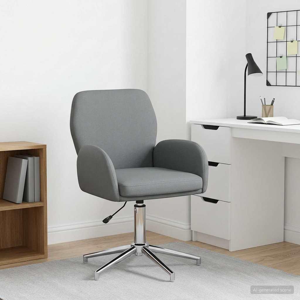 Svingbar skrivebordsstol i stof 54 x 58 x 90 cm mørkegrå billede