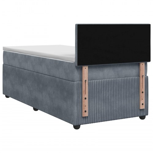 Boxmadras med topmadras 80 x 200 cm i mørkegrå fløjl