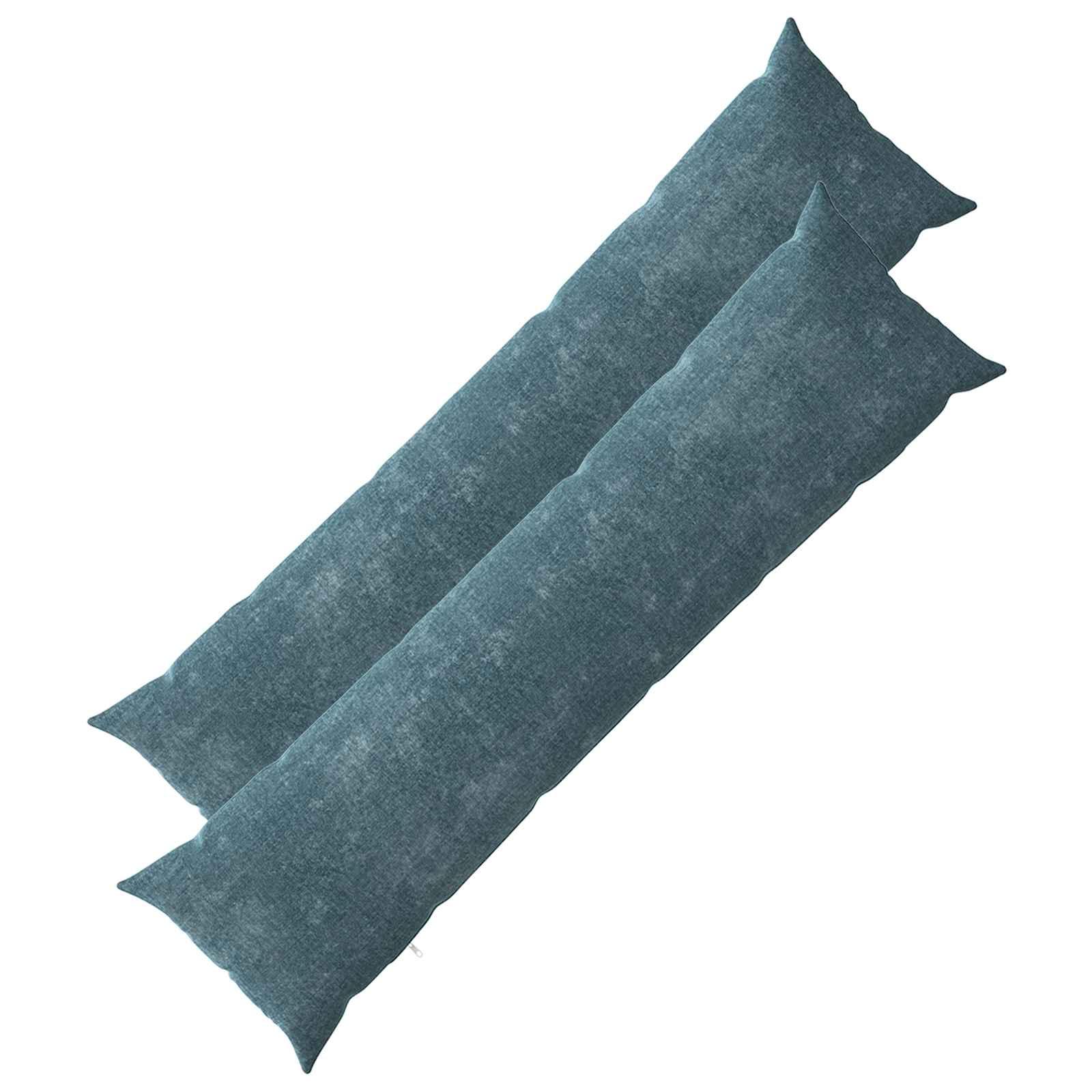 Pudebetræk HEERLEN blå 40 x 145 cm chenille stof 2 stk billede