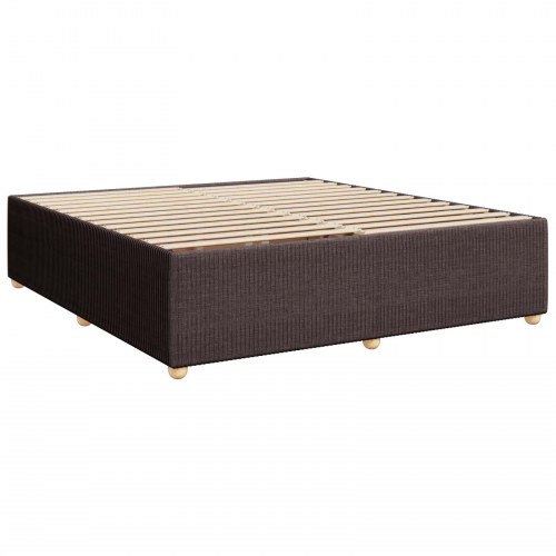 Madras med topmadras 200 x 200 cm mørk brun stofseng