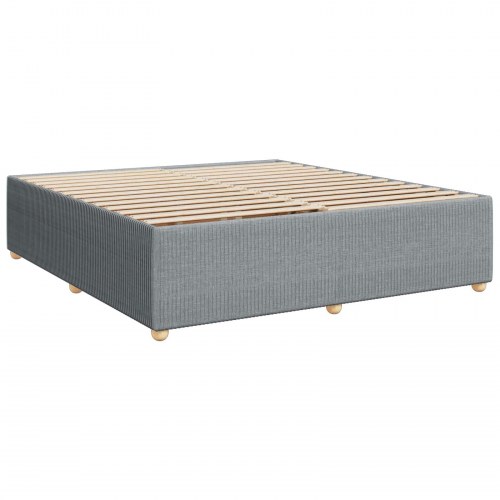 Boxmadras med topmadras og justerbar sengegavl 200 x 200 cm lysegrå