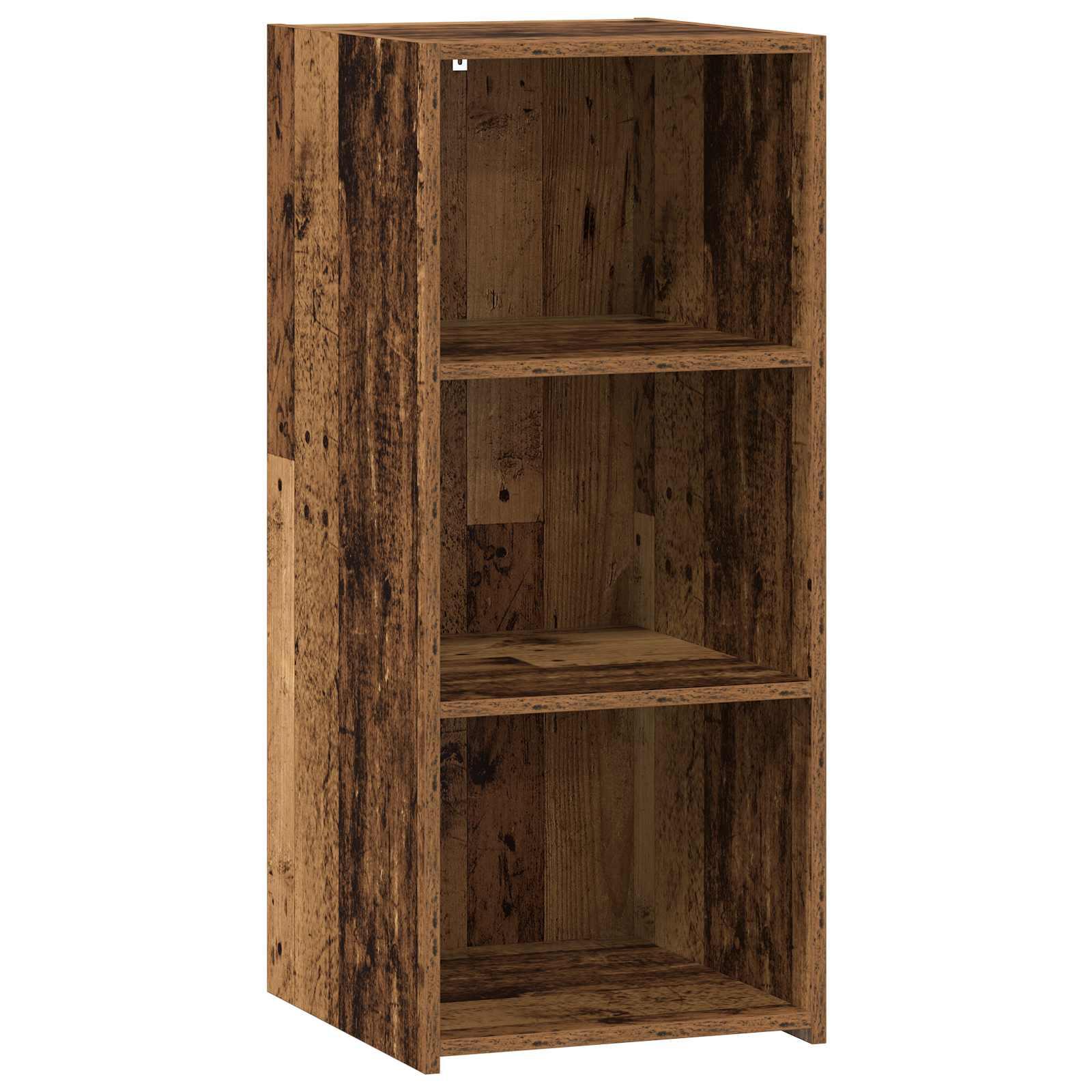 Sidebord i gammelt træ 40 x 41 x 93 cm - skab med hylder i konstrueret træ billede
