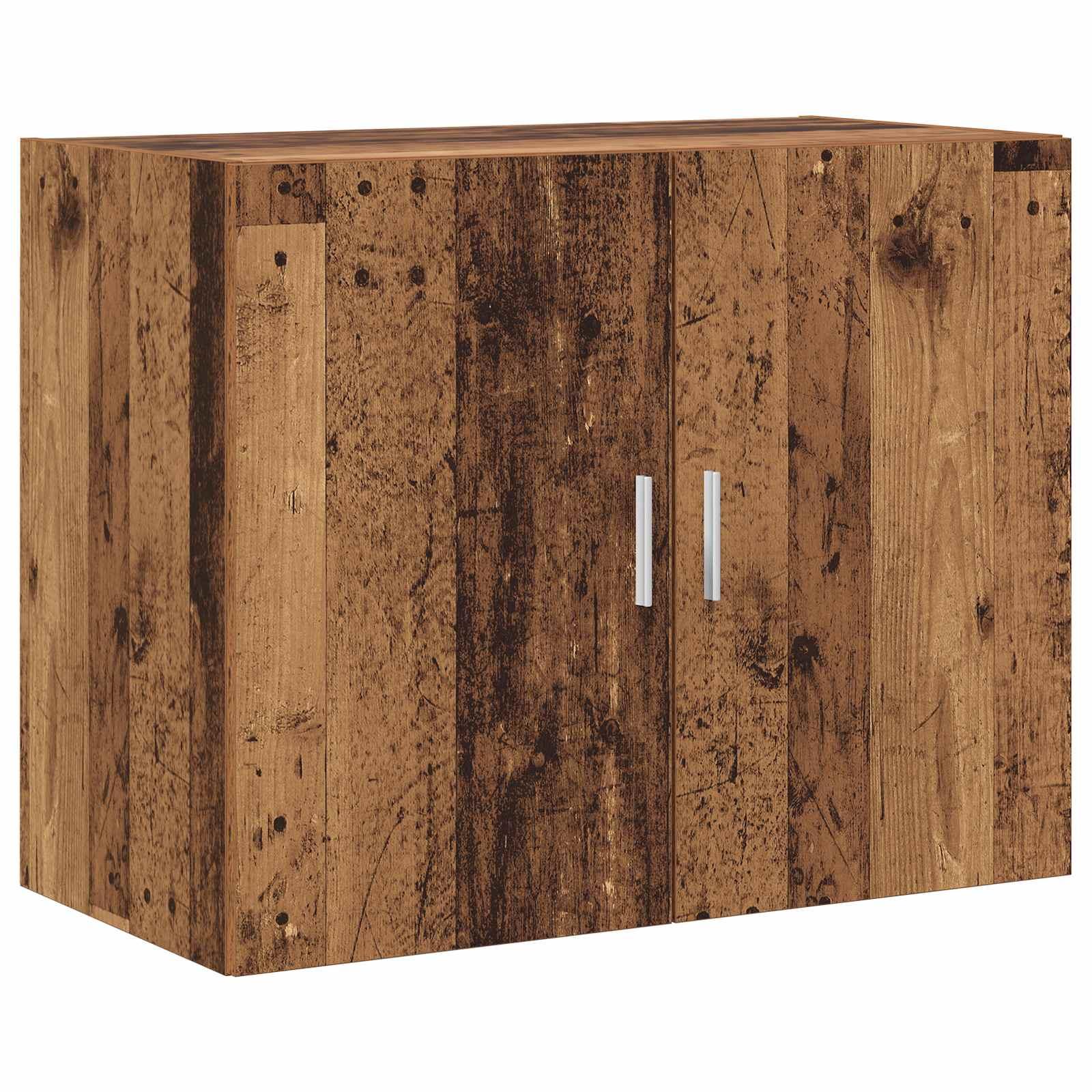 Vægskab i gammelt træ 80 x 42,5 x 64 cm i konstrueret træ billede