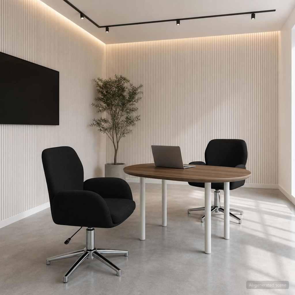 Drejestole 2 stk. i sort stof 54 x 58 x 90 cm billede