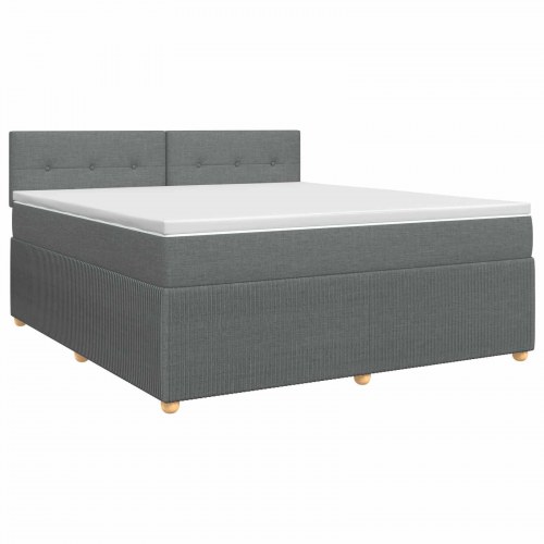 Boxspring seng med madras og topmadras 160 x 200 cm mørkegrå stof