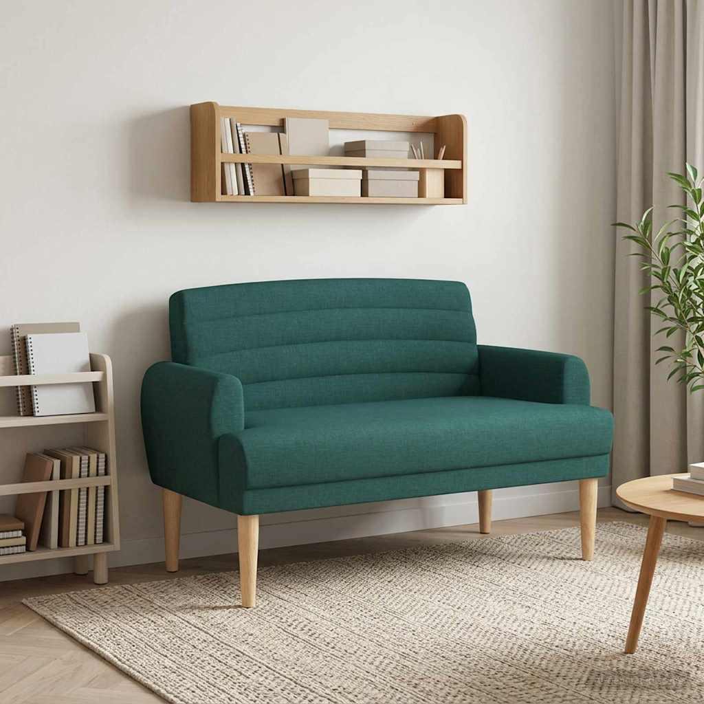 2-personers loveseat bænk i mørkegrøn velour 116 x 67 x 80 cm billede