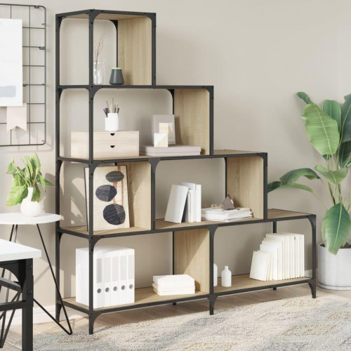 Bogreol med 4 trin 139 x 33,5 x 149 cm - sonoma-eg