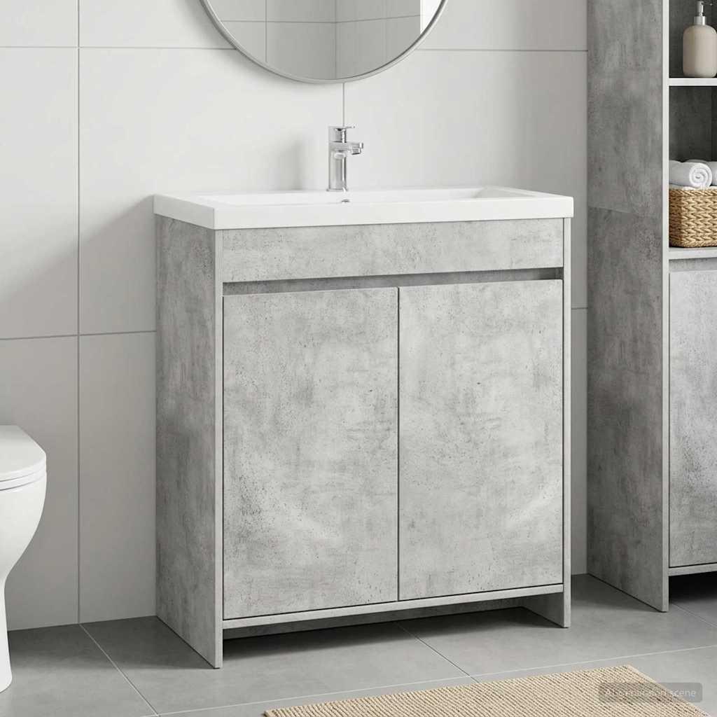 Badeværelse under vask skab betongrå 78,5 x 37,5 x 81 cm billede