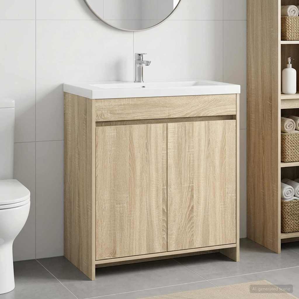 Badeværelse under vask skab i sonoma-eg 78,5 x 37,5 x 81 cm billede