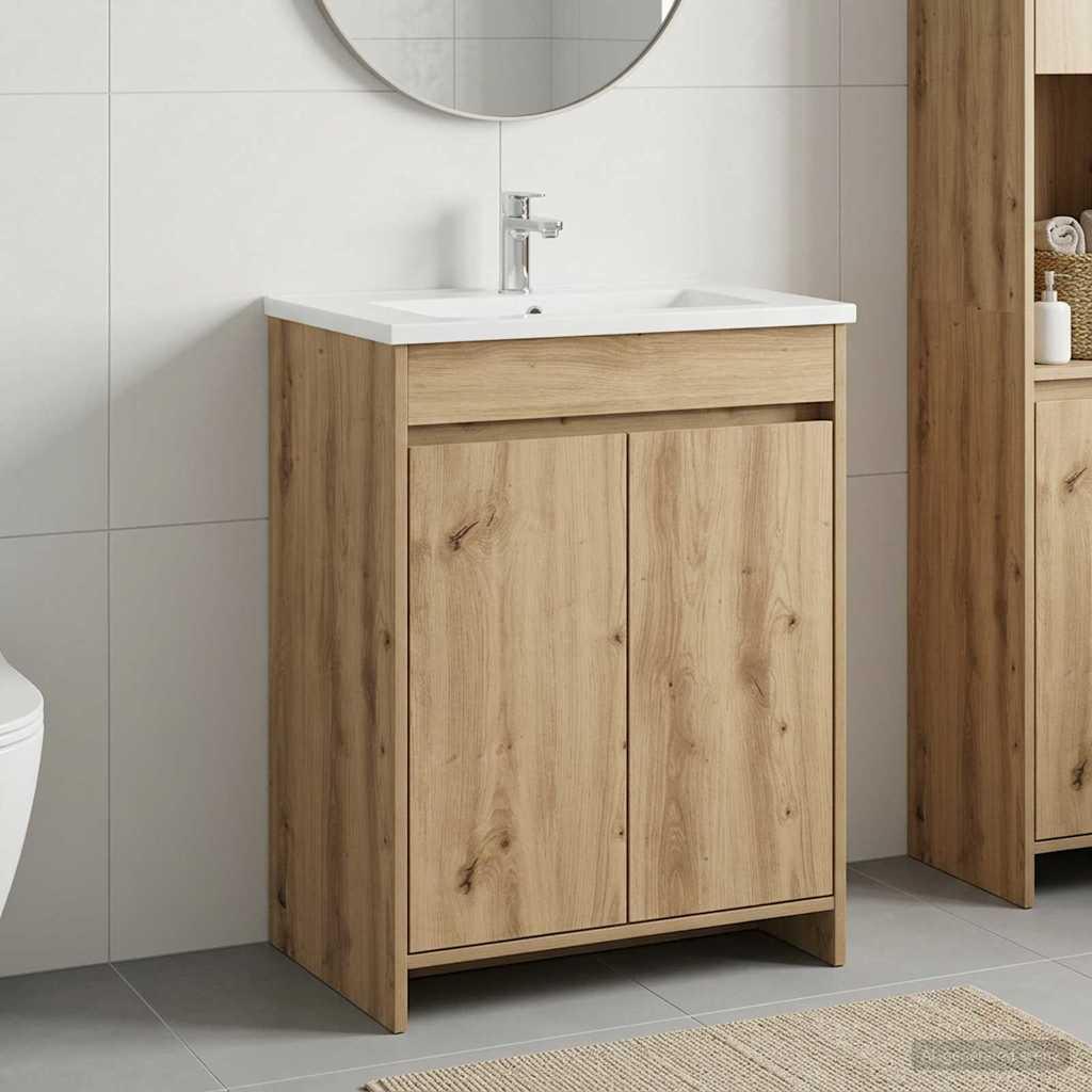 Badeværelse under vask skab i artisan-eg 56 x 37,5 x 81 cm billede