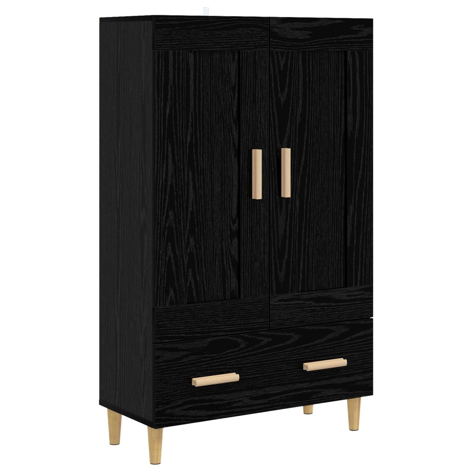 Highboard sort eg 70 x 31 x 115 cm i konstrueret træ billede