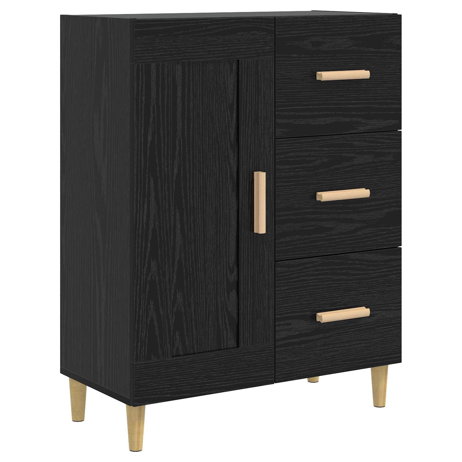 Sidebord i sort eg 69,5 x 34 x 90 cm med 3 skuffer billede
