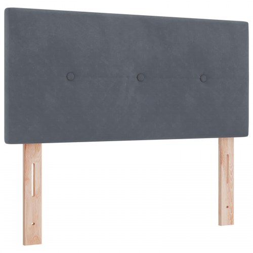 Boxmadras seng med topmadras 120 x 200 cm i mørkegrå fløjl
