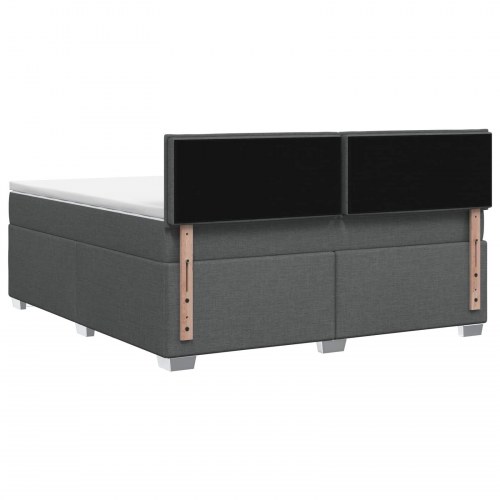 Boxmadras med topmadras mørkegrå 140 x 190 cm med justerbar hovedgavl