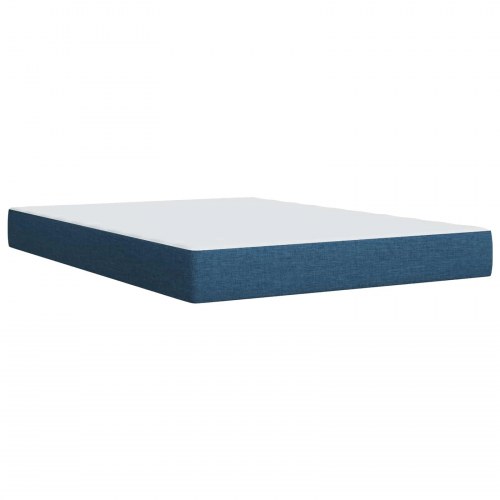 Ottoman seng med opbevaring og madras 140 x 200 cm blå stof