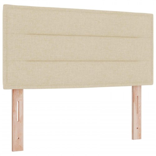 Boksmadras med topmadras cremefarvet 120 x 200 cm stof