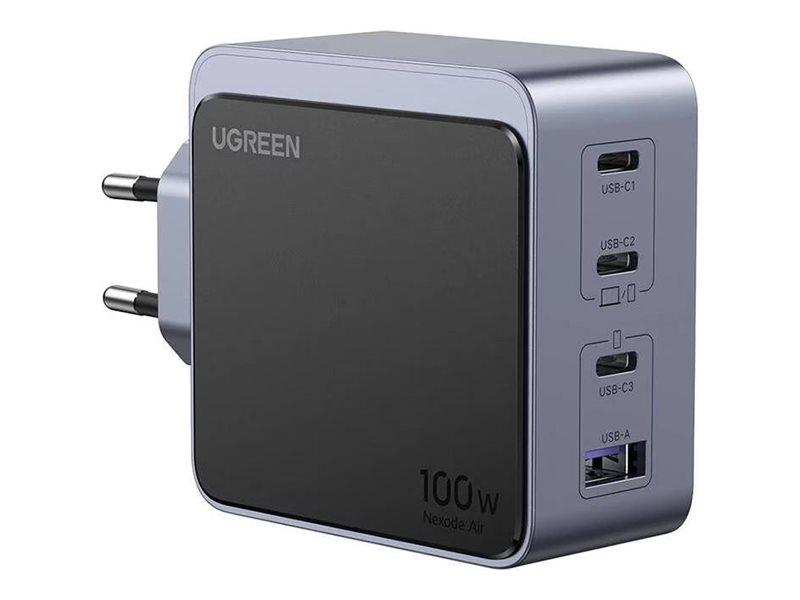 Ugreen Nexode 100 W GaN oplader med 3 x USB-C og USB-A