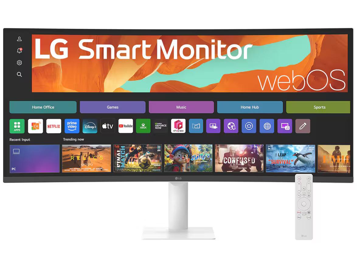 LG 34U601SA-W 34" UltraWide smart skærm, kurvet, hvid