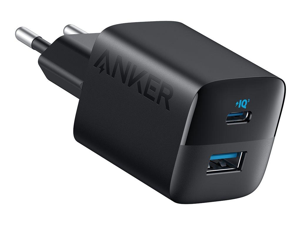 Anker 323 33 W strømforsyningsadapter med USB-C og USB-A - sort