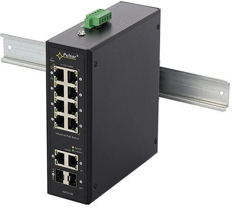Pulsar ISFG108 industriel PoE-switch med 8 x PoE billede