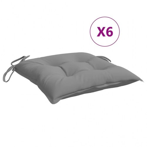 Stolehynder 6 stk. - 40×40×7 cm i oxfordstof, grå (OUTLET A)