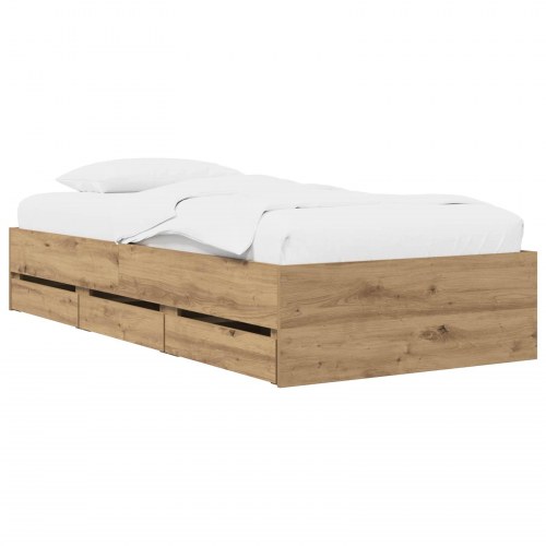 Sengestel med opbevaring 80 x 200 cm i artisan-eg