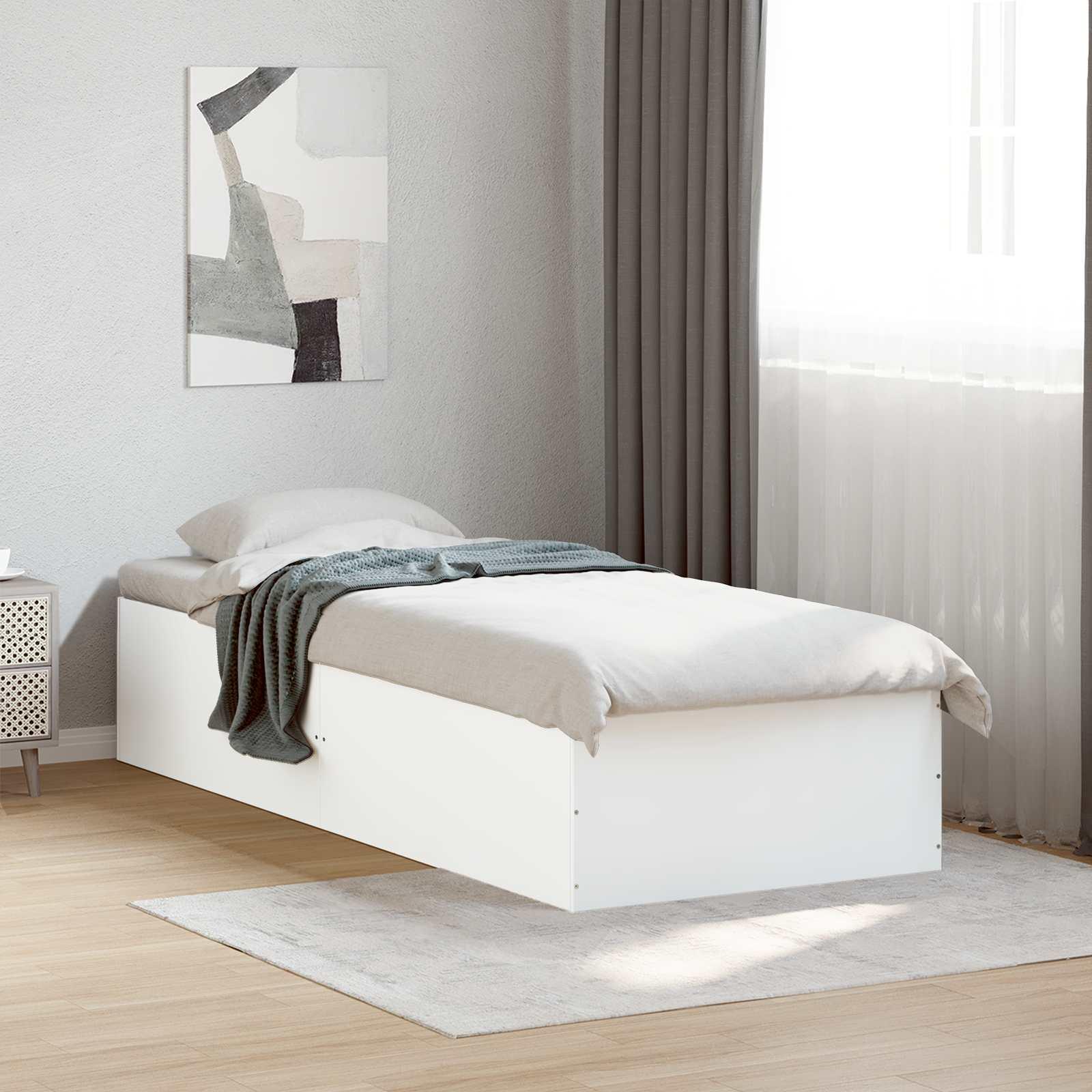 Gulvsengramme i hvid 80 x 200 cm af konstrueret træ billede