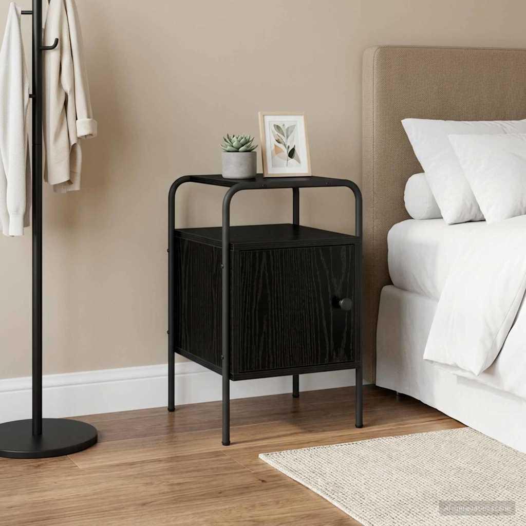 Natskab i sort eg 35 x 36,5 x 56 cm - sengebord med låge billede