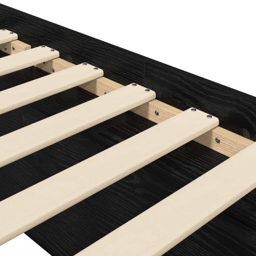 Sengestel med opbevaring sort eg 80 x 200 cm i konstrueret træ