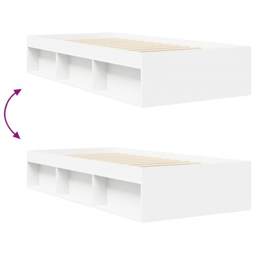 Sengestel med opbevaring 80 x 200 cm i hvid konstrueret træ