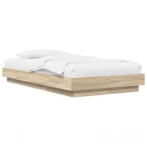 Gulvsengramme i konstrueret træ 80 x 210 cm - sonoma-eg