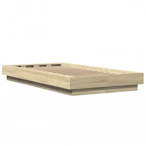 Gulvsengramme i konstrueret træ 80 x 210 cm - sonoma-eg