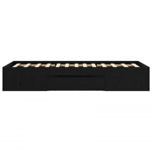 Sengestel med opbevaring 80 x 200 cm - sort eg
