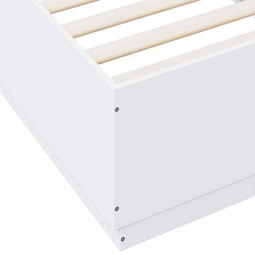 Sengestel med opbevaring - hvid 80 x 200 cm