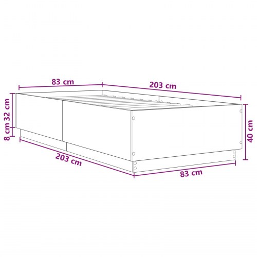 Sengestel med opbevaring - hvid 80 x 200 cm