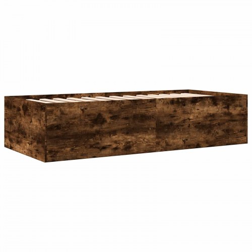 Sengestel med opbevaring 80 x 200 cm - røget eg