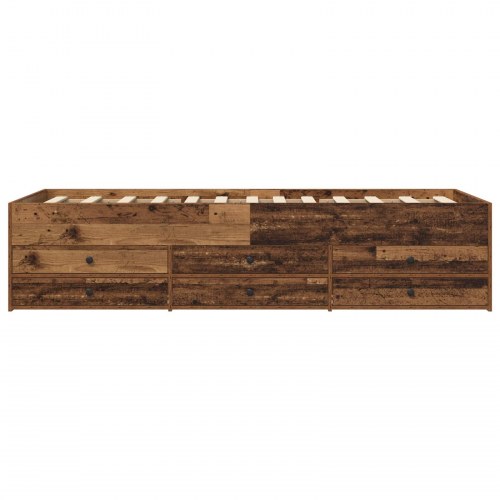 Sengestel med opbevaring 80 x 200 cm - gammelt træ