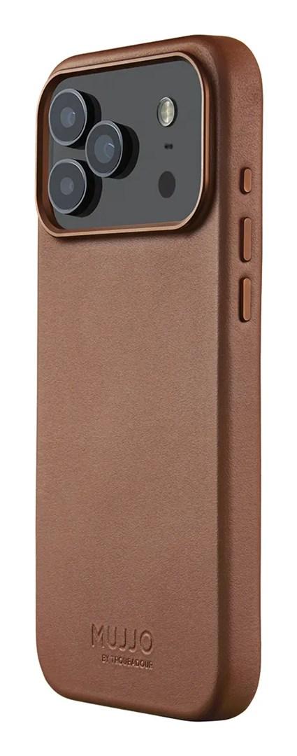 Mujjo lædercover til mobiltelefon 17,5 cm 6,9 tommer - Tan billede