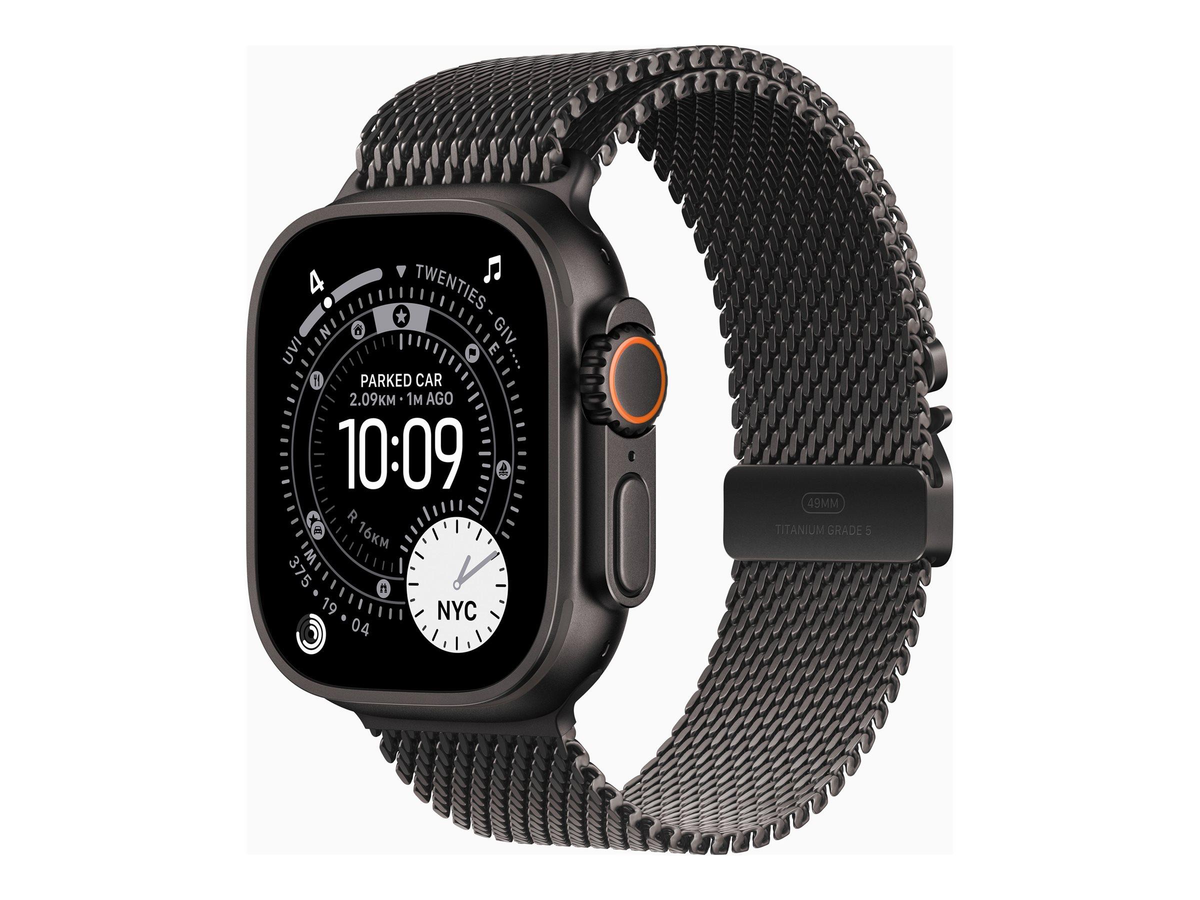 Apple Watch Ultra 3 49 mm sort titanium smartwatch med milanesisk løkke