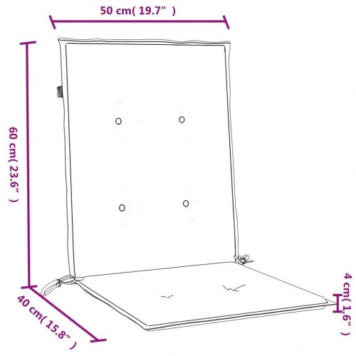 Stolehynder med lav ryg 2 stk. 100 x 50 x 4 cm grøn