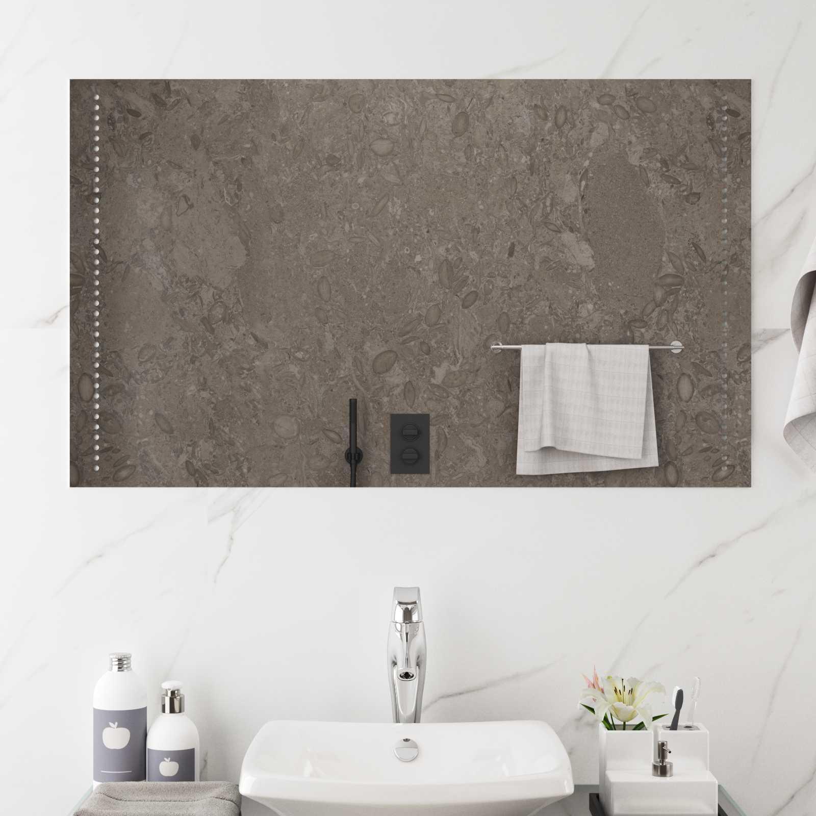 LED badeværelsesspejl transparent 100 x 60 cm i hærdet glas billede