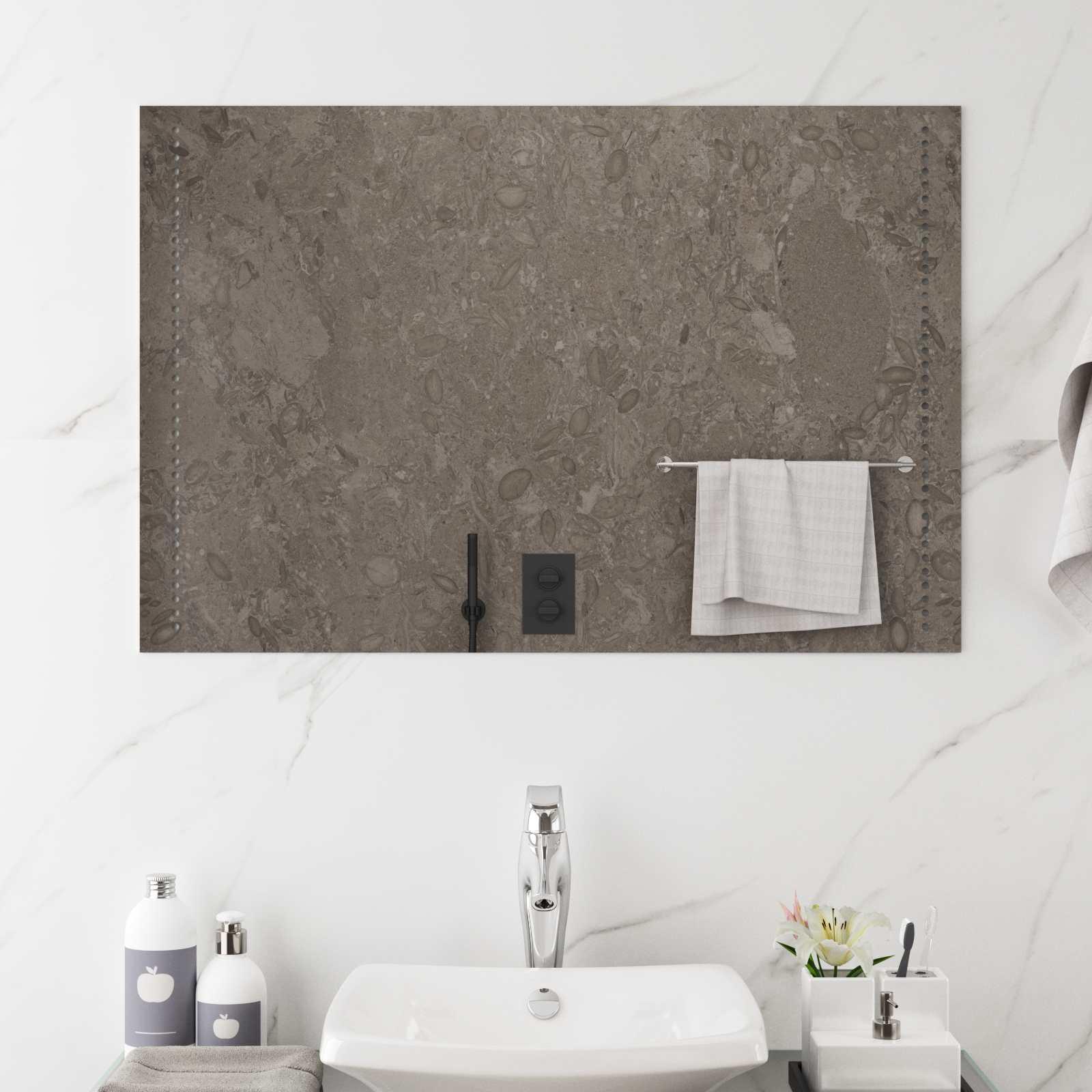 LED badeværelsesspejl transparent 90 x 60 cm i hærdet glas billede