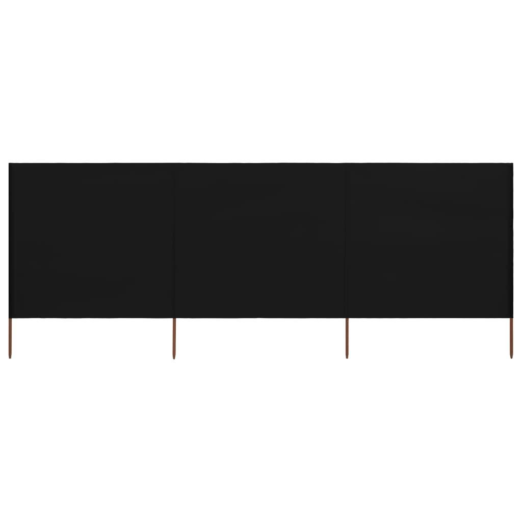 3-panels læsejl 400x160 cm stof sort billede